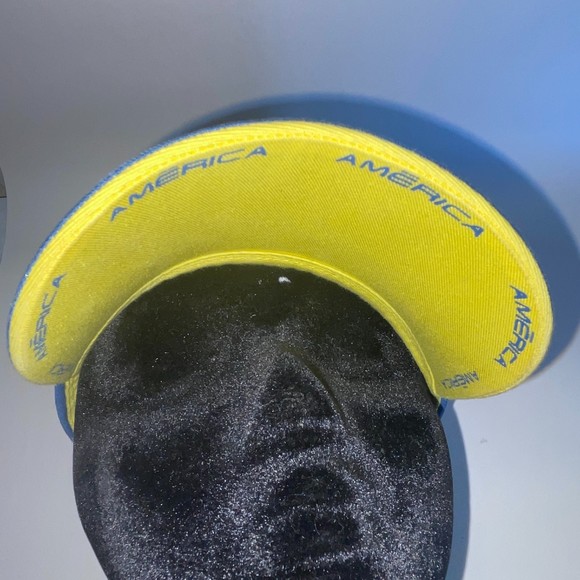 Club America Strapback Cap Hat Yellow/Navy/CA Logo soccer - Picture 12 of 13